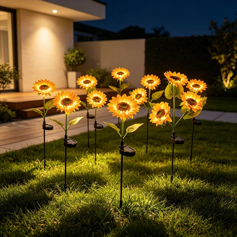 أضواء شمسية على شكل زهرة عباد - مراجعة Outdoor Lighting Yard Stakes وسعره