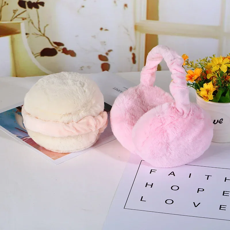Moda tinta unita paraorecchie protezione dal freddo esterno paraorecchie copertura per le orecchie morbido peluche scaldasalviette inverno caldo paraorecchie per donna uomo