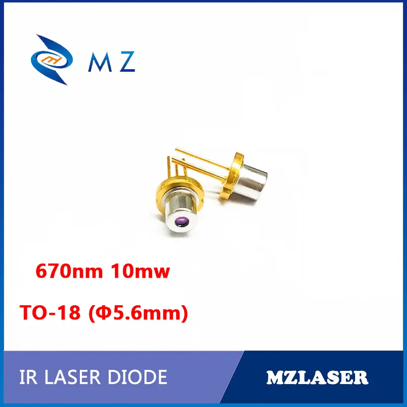 Merah 670nm 10Mw Dioda Laser TO-18 Kemasan Φ5.6mm Dioda Laser Industri Merah