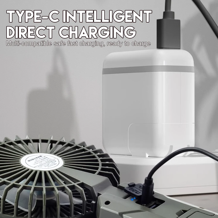 4000mAh Fan Light Camping Lantern Rechargeable torch Power Bank 3 Speed LED Light Portable flashlight Outdoor Emergency Hiking