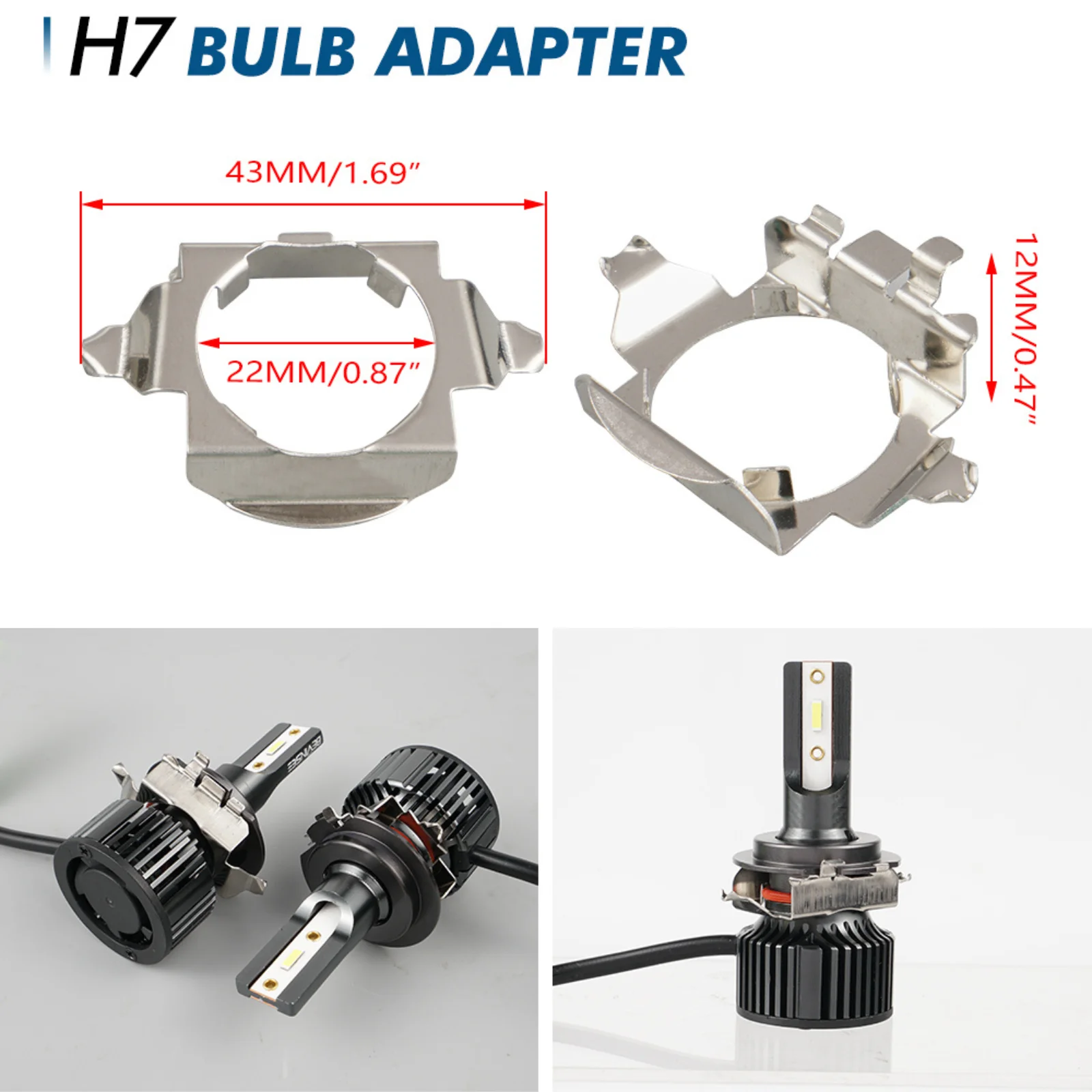 Для Mercedes-Benz Vito B Series ML Series, для Volkswagen Touareg, для Opel, H7 Комплект адаптеров для цоколя светодиодной лампы Для Mercedes-Benz Vito B Series ML Series, для Volkswagen Touareg, для Opel, H7 Комплект адаптеров для цоколя светодиодной лампы