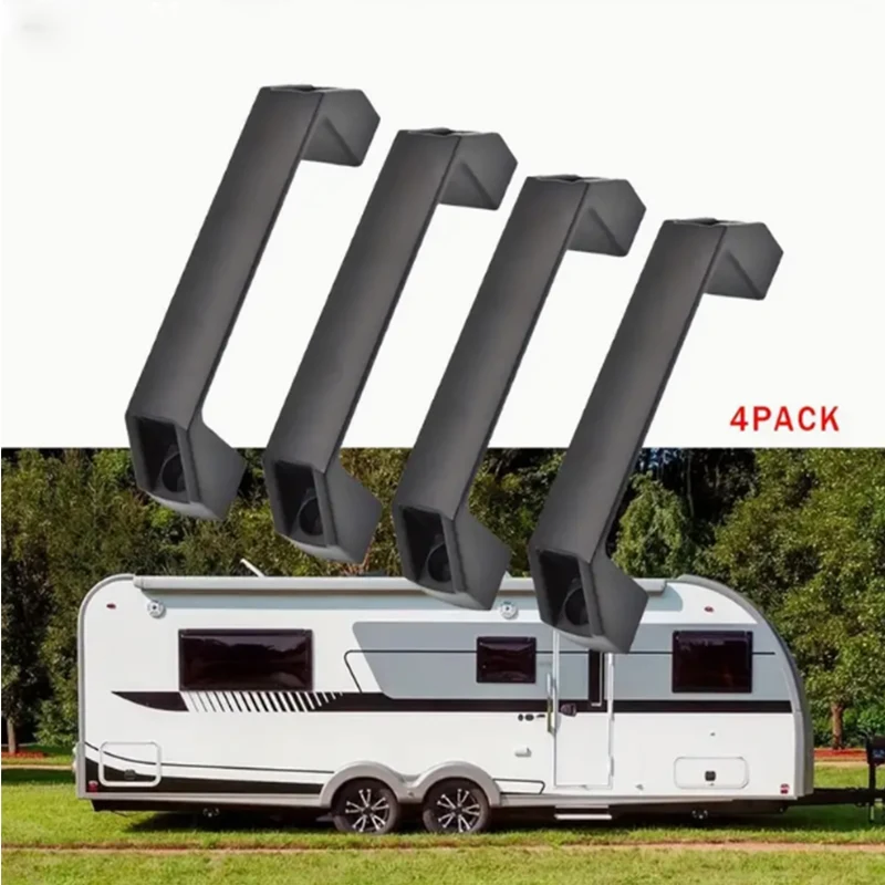 

4Pcs Black Handles Durable Nylon Plastic Door Handles For Rv Polyamide Grippers Suitable For RV Caravans And Boats Accessories