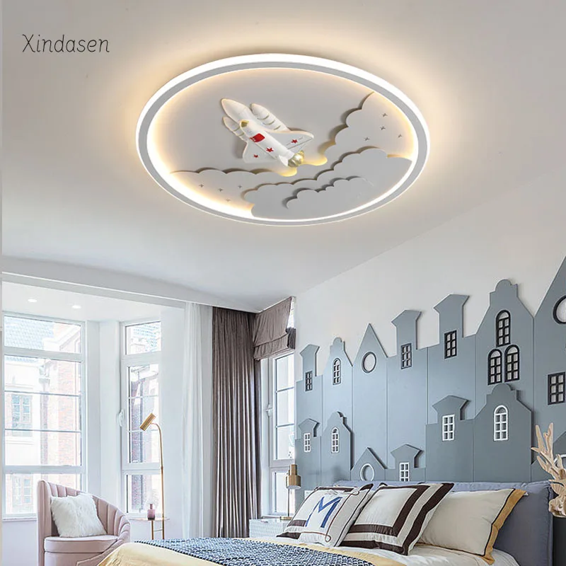 

Nursery White Decor Airplane Ceiling Light For Children Bedroom Study Baby Kids Chandelier Cartoon Cloud Rocket Led Ceiling Lamp