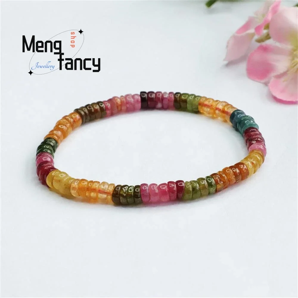 

Natural Tourmaline Exquisite Elegant Simple High-grade Bracelet Rainbow Crystal Colourful Popular Fashion Jewellery Holiday Gift