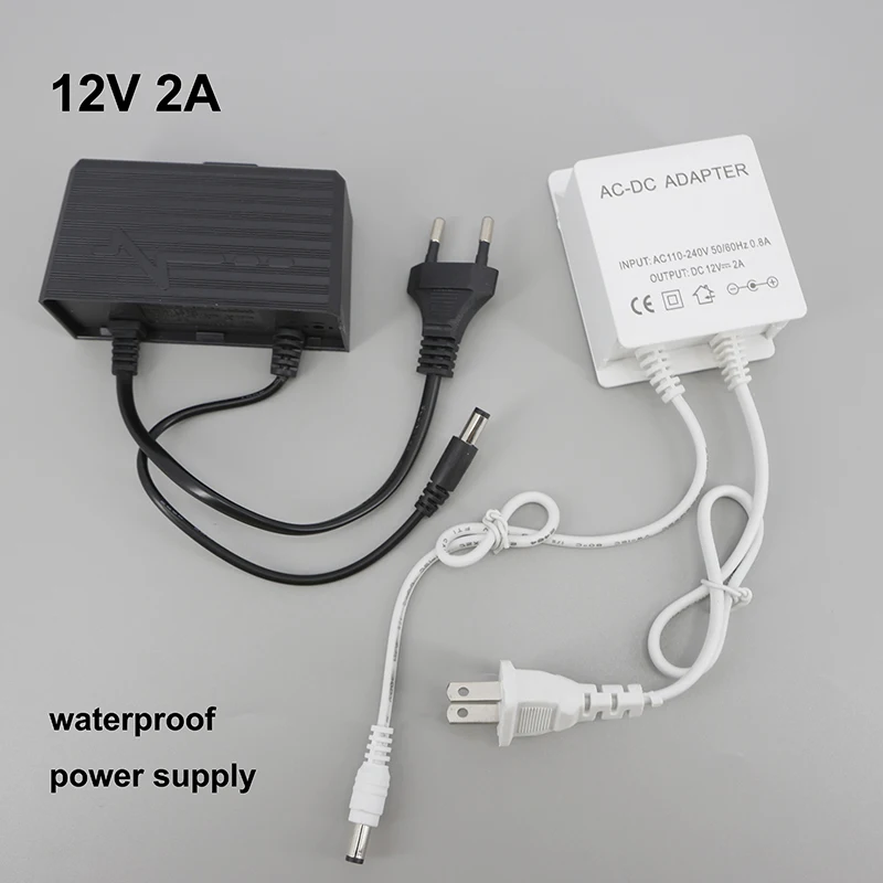 

DC 12V 2A 2000ma уличный водонепроницаемый адаптер питания США ЕС 24 Вт мини для светодиодной ленты камеры видеонаблюдения AHD NVR вход переменного тока 100 В 240 В 5,5*2,1