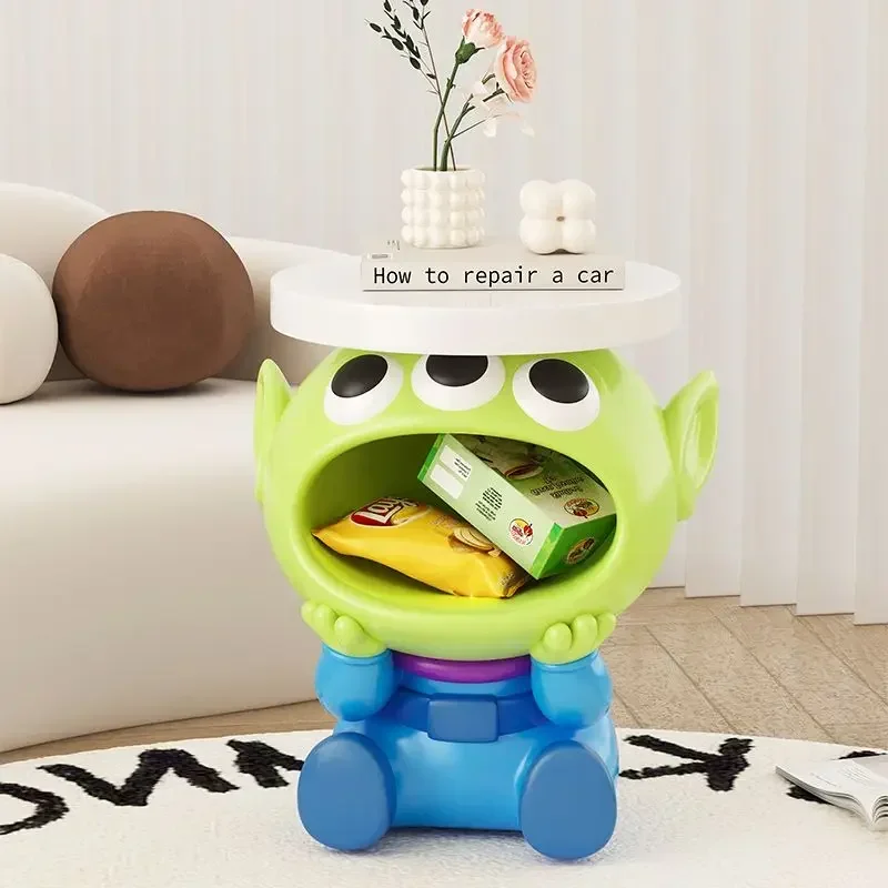 New Cartoon Three-eyed Monster Figurine Small Tabletop Storage Snack Book Organizer Home Office Room Creative Coffee Side Table