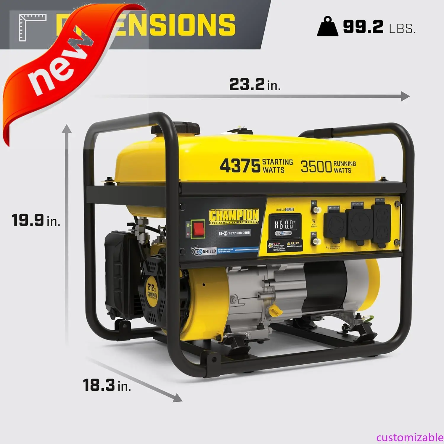 

Customizable 4375-Watt RV Ready Portable Generator With CO Shield