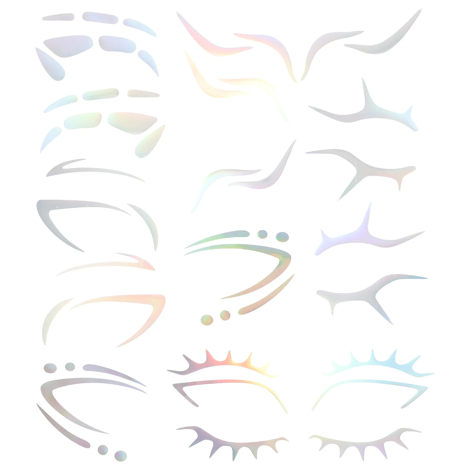 6Pcs Temporary Face Tattoos Eye Makeup Stickers Eyebrow Eyeliner Decals Halloween Carnival Cosplay Festival Face Decals