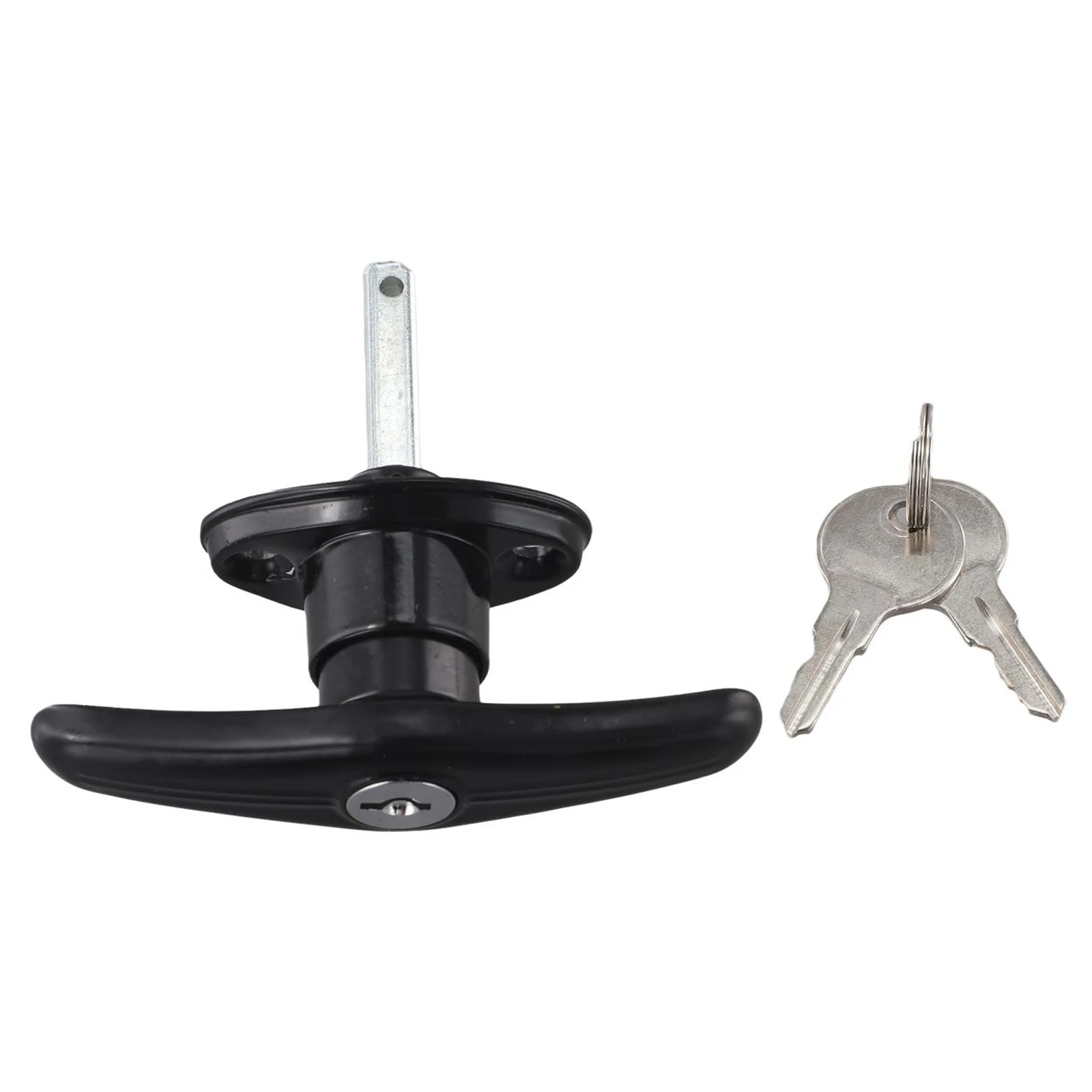 Outdoor Storage Solution Garage Door Lock T Handle Door Lock Blocker Black Smooth Finish Zinc Alloy Construction