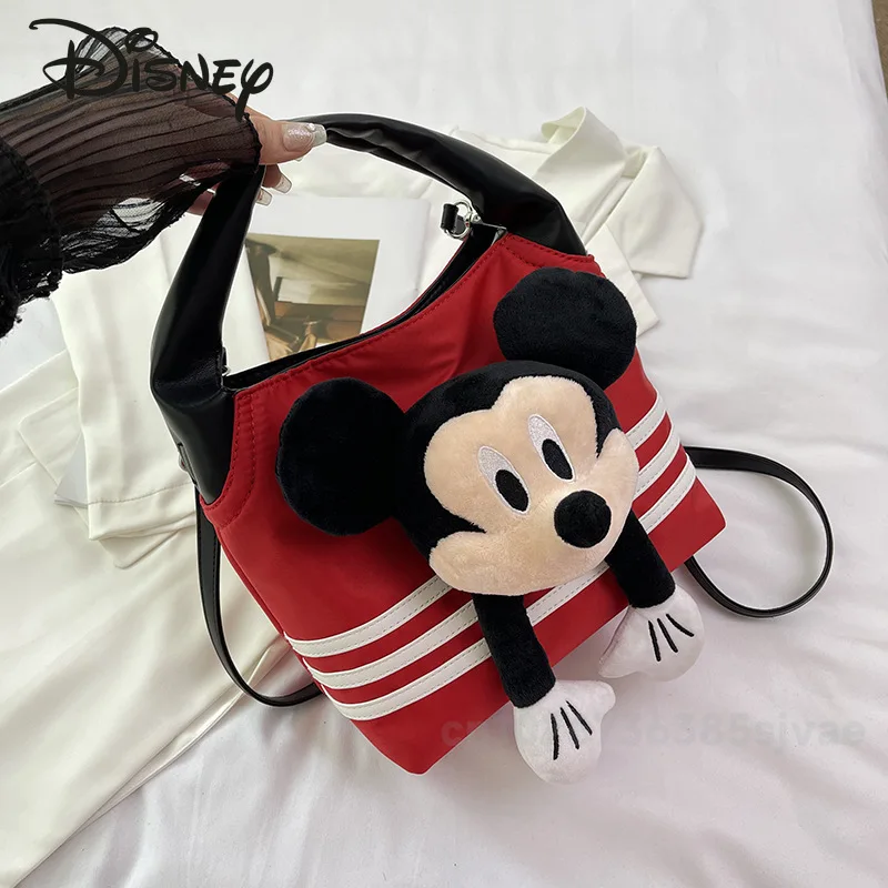 Disney-Bolsa feminina de grande capacidade, bolsa tiracolo para menina, bolsa de ombro de alta qualidade, lazer Mickey, novo, moda, 2024