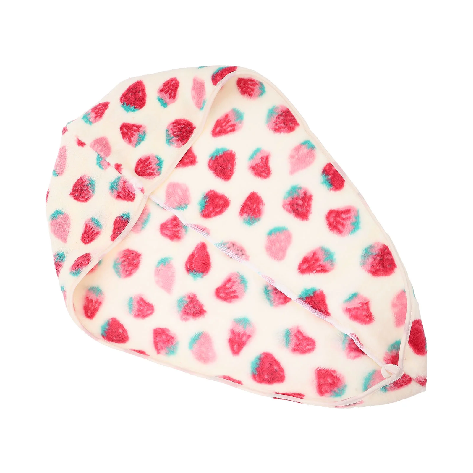 Caps Towel Strawberry Dry Hair Bathing Hat Waterproof Shower Scarf 65X27CM Pink Household Women Miss