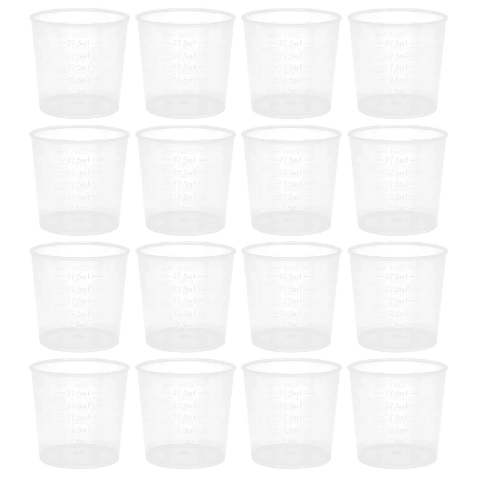 

100pcs Plastic Measuring Cups 30ml Graduated Beakers Laboratory Liquid Container Wide Mouth Easy Clean Disposable Kitchen Bar