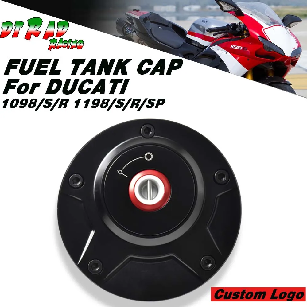 Motorcycle Fuel Tank Cap For DUCATI 1098/S/R 1098/S/R/SP Aluminum Keylocking Anti-Theft Engine Oil Filling Cover Custom Parts