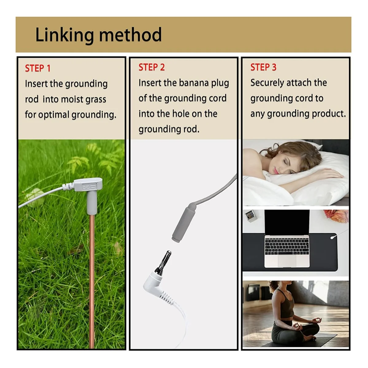 Copper Grounding Rod with 40ft Female Ground Cord,Portable Ground Rod Kit,Great for Grounded Earth Connected Products