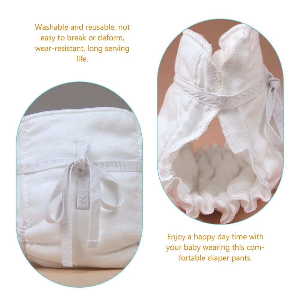 

2Pcs Reusable Diaper Pant Cotton Fabric Baby Diapers Washable Diaper Pants for Infant Newborn Baby Essentials Soft Skin Friendly