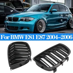 For BMW E81 E87 120d 120i 130i Car Grill Front Kidney Grille Racing Grills Gloss Black Grille 04-06 Auto ABS Double Slat Grilles