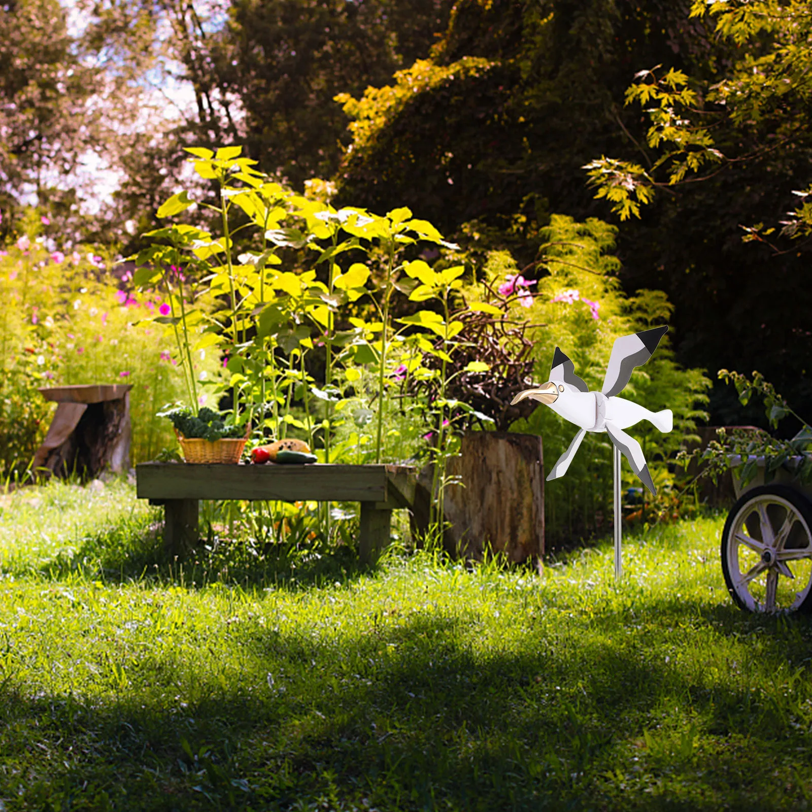 

1pc PVC Seagull Windmill Decoration for Garden Patio Courtyard Balcony Yard Outdoor Display Unique Style Variation