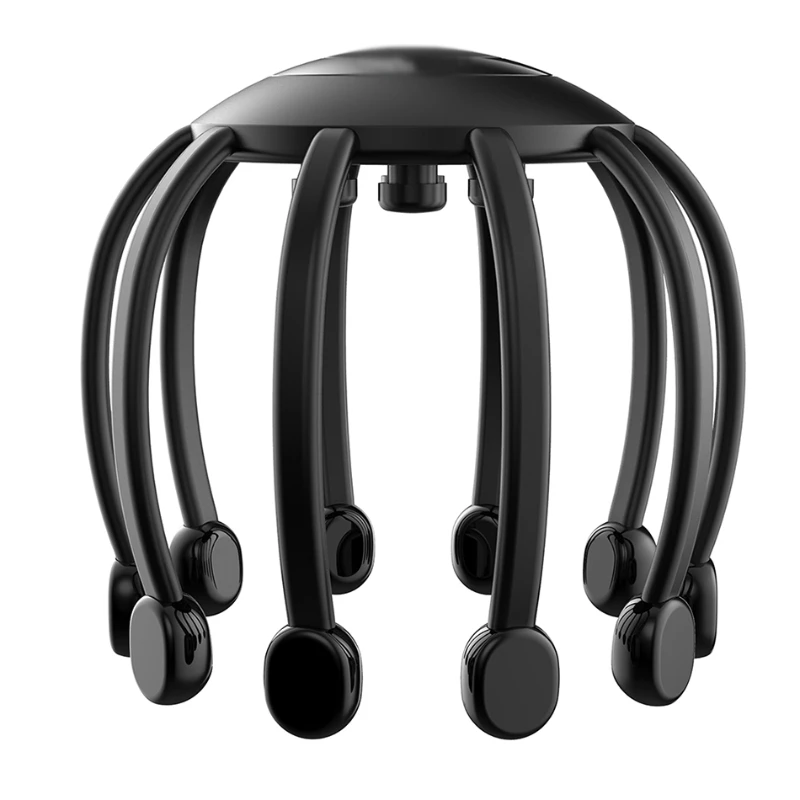 Smart Hand-free Octopus Design wireless Rechargeable TMS 3D massage head relaxation Electric Scalp Head Massager