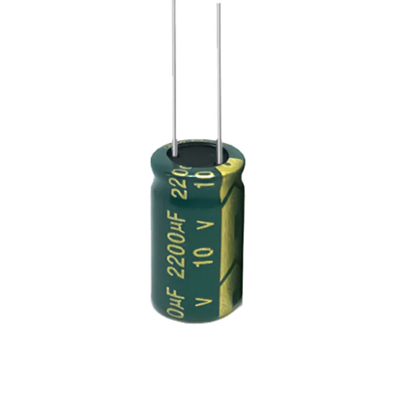 10pcs Green Gold Electrolytic Capacitors 10V2200UF Volume 10*17mm Coupling Start High Frequency Low Resistance Electrolytic