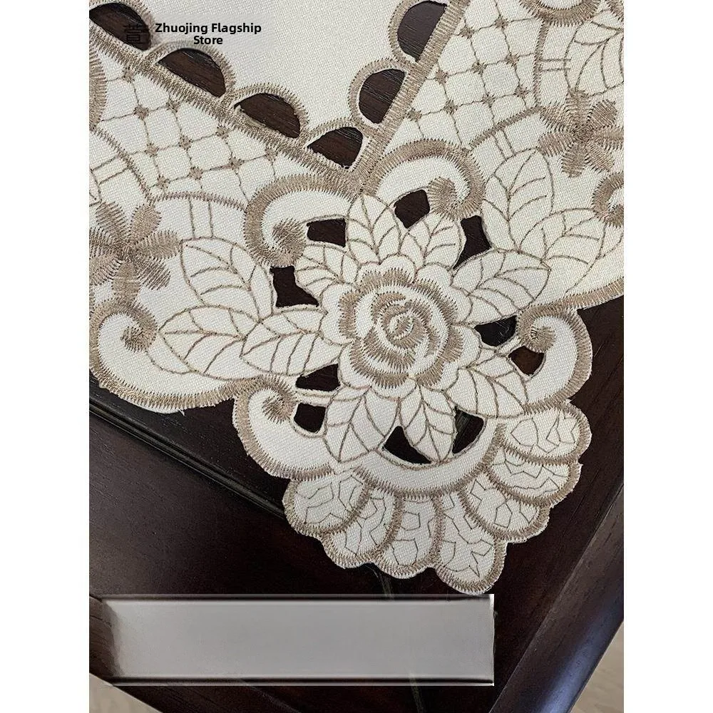 

Прямоугольная термостойкая скатерть для чайного столика в европейском стиле с цветочным узором, домашний текстиль для гостиной и столовой