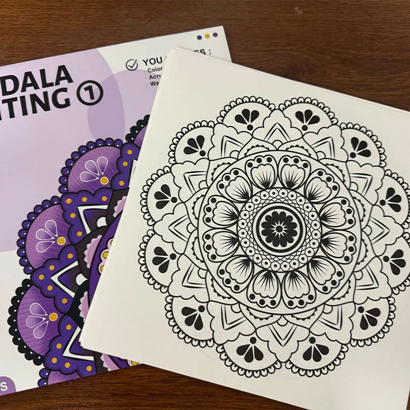 Mandala Coloring Pages Loose Leaf 12 Sheets Mandala Pattern Painting Paper Stress Relief Anxiety Therapy Art Drawing Sheets
