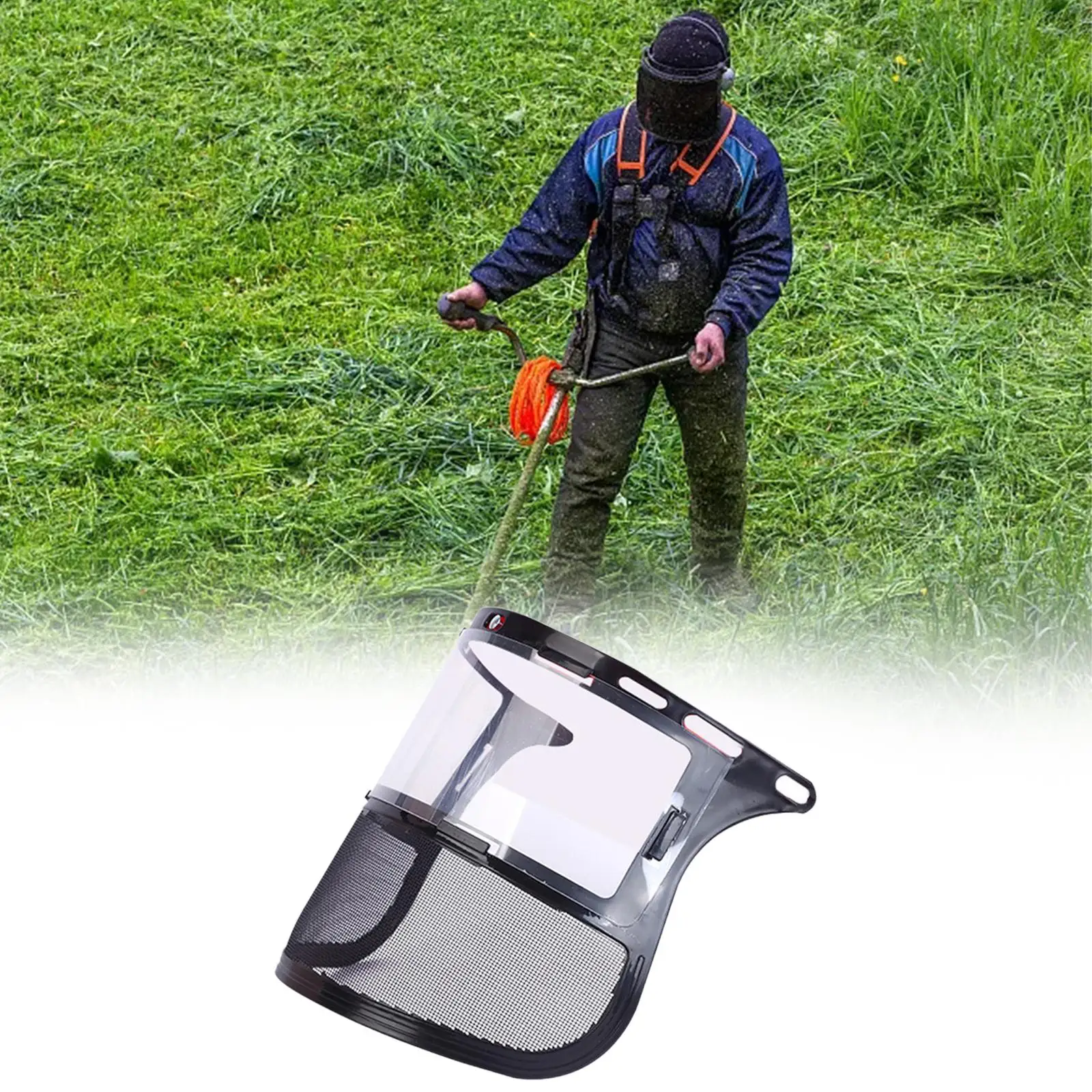 2x Chain Saw Face Shield Hat Sturdy, Guards Forestry Face Shield Chain for Farming Weeding