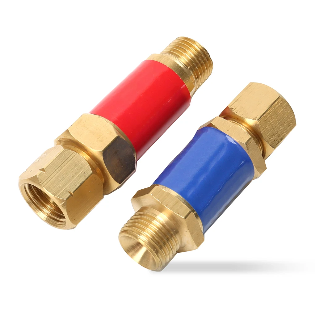 

Pack of 2 Fuel Oxygen Flashback Arrestor 9/16 Inch-18 UNF B Size Fitting Portable Brass Welding Torch End Threaded Welder