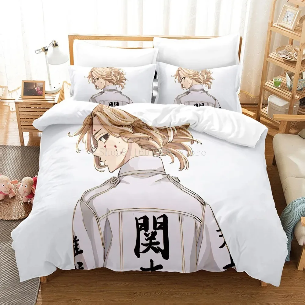 Anime Bedding Sets Tokyo Revengers USEuropeUK Size Quilt Bed Cover Pillow Case 2-3 Pieces Sets Adult Children Duvet Cover