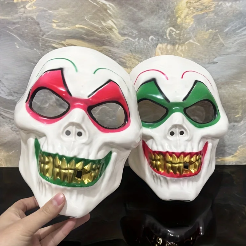 

Halloween COS Mask Carnival Funny Party Dance Party Golden Teeth Mask COS Ghost Headset Smiling Face Demon Mask