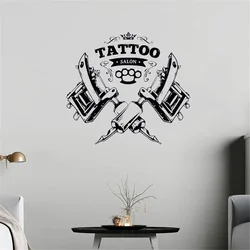 Fashion Tattoo Parlor Tattoo Salon Wall Sticker Removeable Wall Decal Tattoo Shop Logo Wall Art Decor Decals Vinyl Ov25