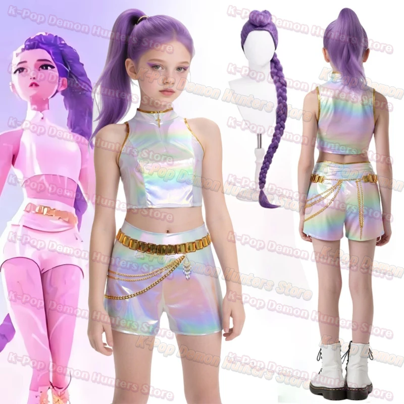 

Demon Hunters KPop Cosplay Costume Rumi Mira Zoey White Singing Suit Women Halloween Carnival Party Role Playing Outfit