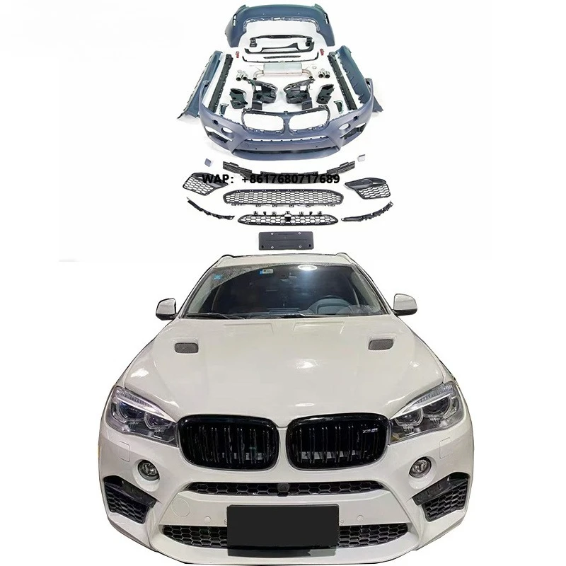 CLY Hot Selling Car Body Kit for X6 F16 Upgrade X6M F16 Body Kit Front Rear Bumper with Grill Lip Diffuser Exhaust Pipe