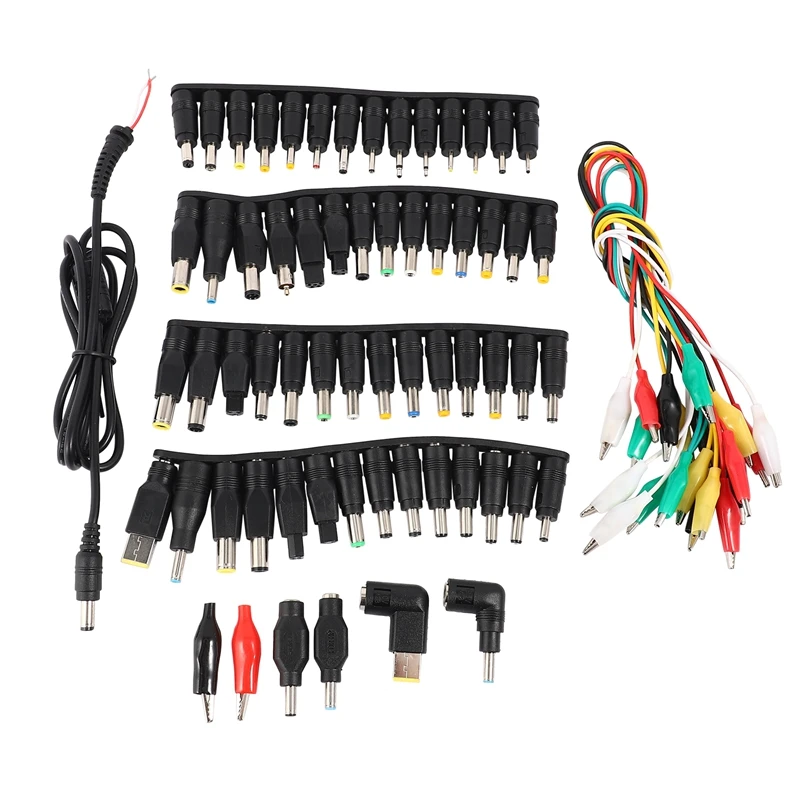 74 Pcs Universal Laptop DC Power Supply Adapter Connector Plug AC Conversion Head Jack Charger Connectors Laptop Power