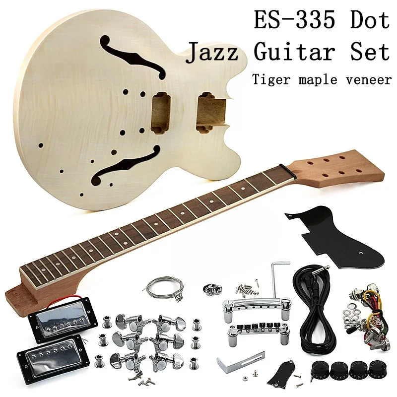 The ES-335 Dot Jazz Guitar Maple plywood back side fabrication accessory kit for beginners