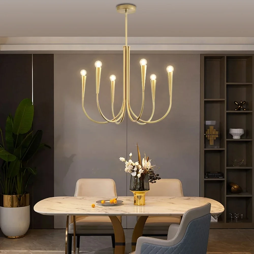 

Vintage Copper Led Chandelier Dining Living Room Gold Chandelier Luxury Led Ceiling Lamp Kitchen Decoration Lighting CX530LT