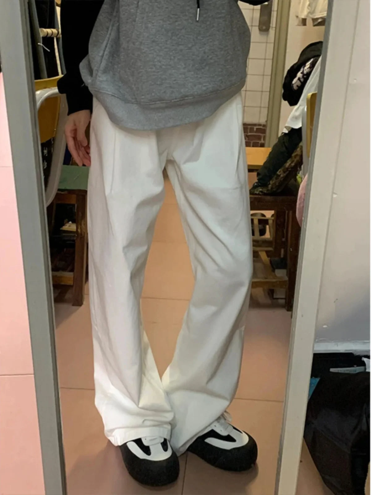 

Мужские джинсы Cleanfit свободного кроя, белые, с высокой талией, прямые, из хлопкового денима, весенняя коллекция, молодежный стиль