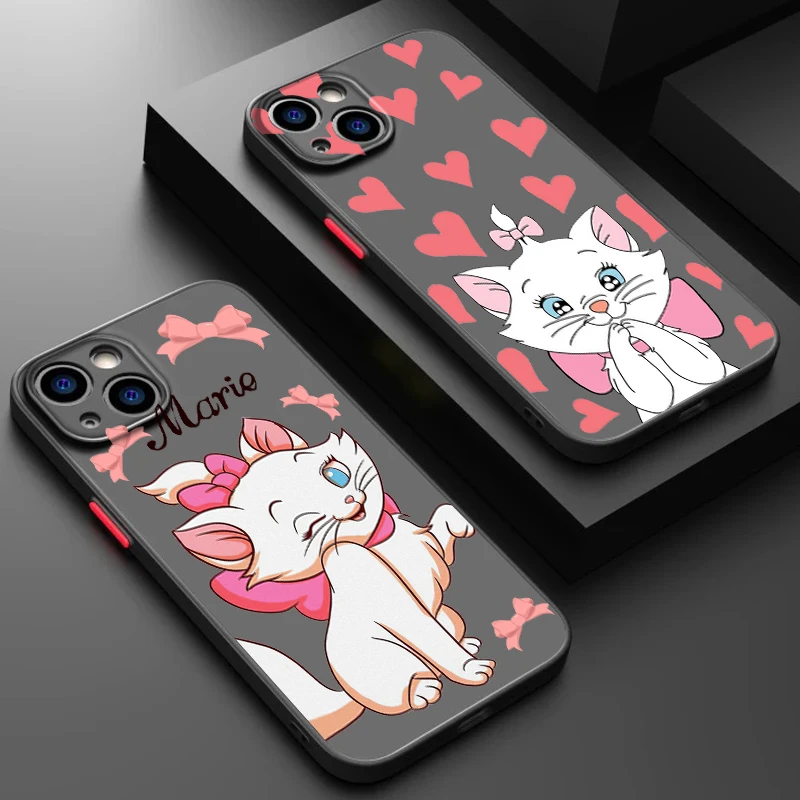 Disney Aristocats Cute Mary Frosted Translucent For Apple iPhone 15 14 13 12 11 XS XR X 8 7 SE Pro Max Plus Mini Cover