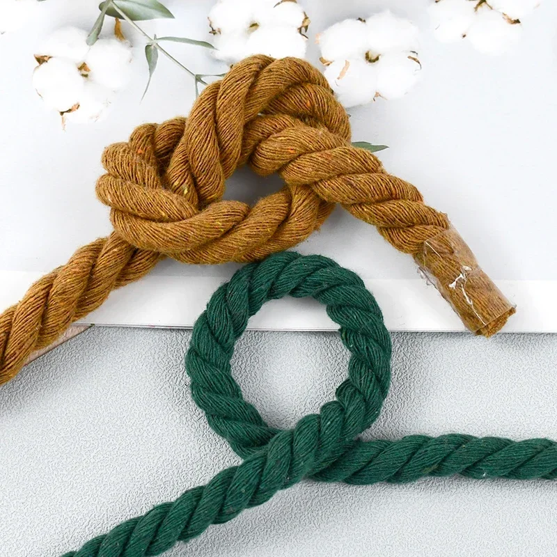 Cordões de algodão torcido, 5m, 5-20mm, 3 ações, para alça de bolsa, macrame, decoração, casa, costura, corda trançada, acessório de cordão de bagagem