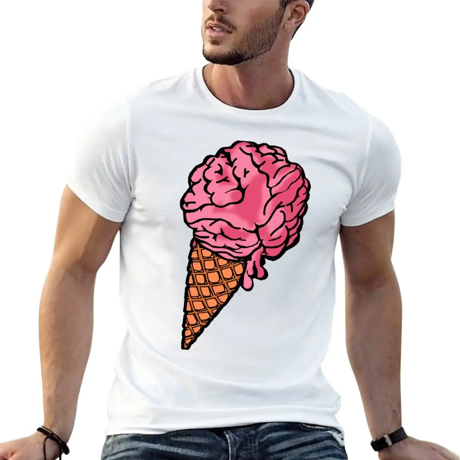 New brain cone T-Shirt man clothes hippie clothes clothing for men