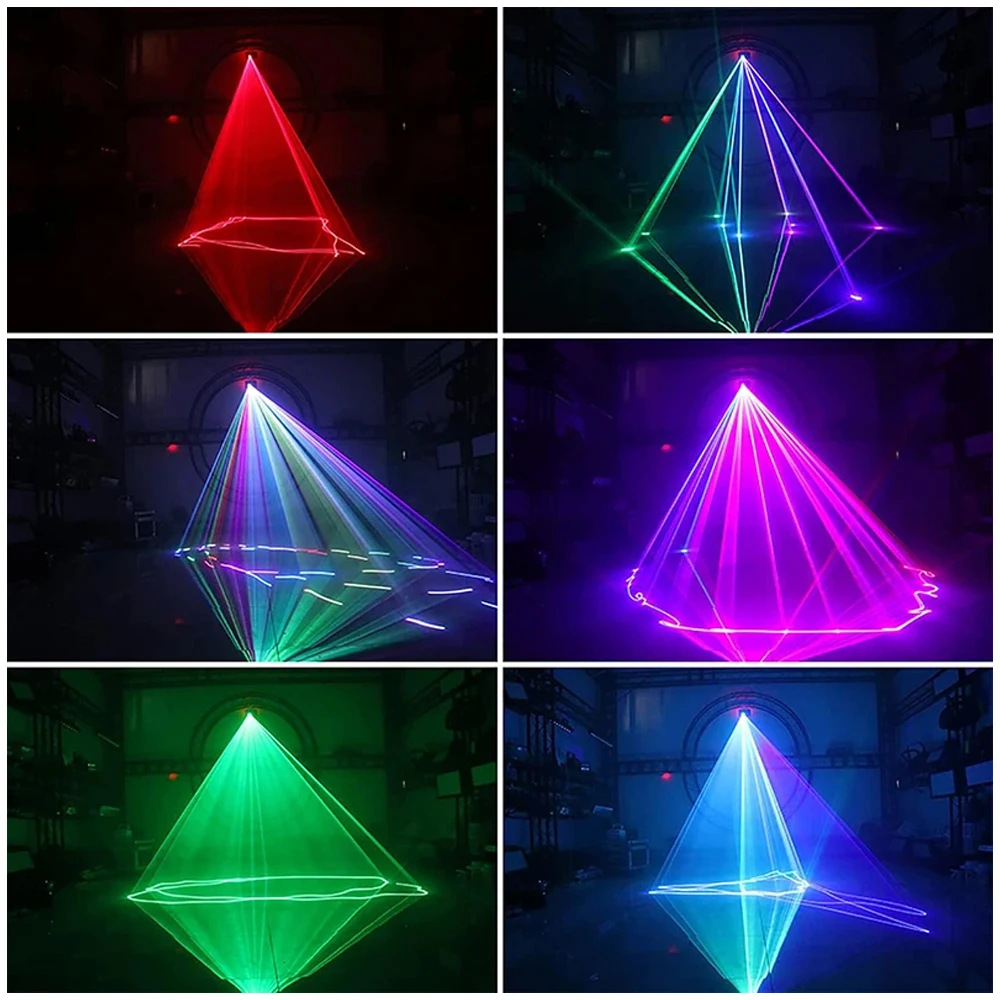 New 500mW RGB Laser Beam Line Scanner Projector DJ Disco Stage Lighting Effect Dance Party Wedding Holiday Bar Club DMX Lights