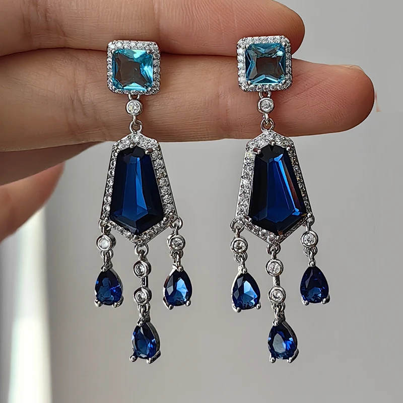 

green pink blue purple drop dangling earrings for women sweet jewelry dinner party daily wear