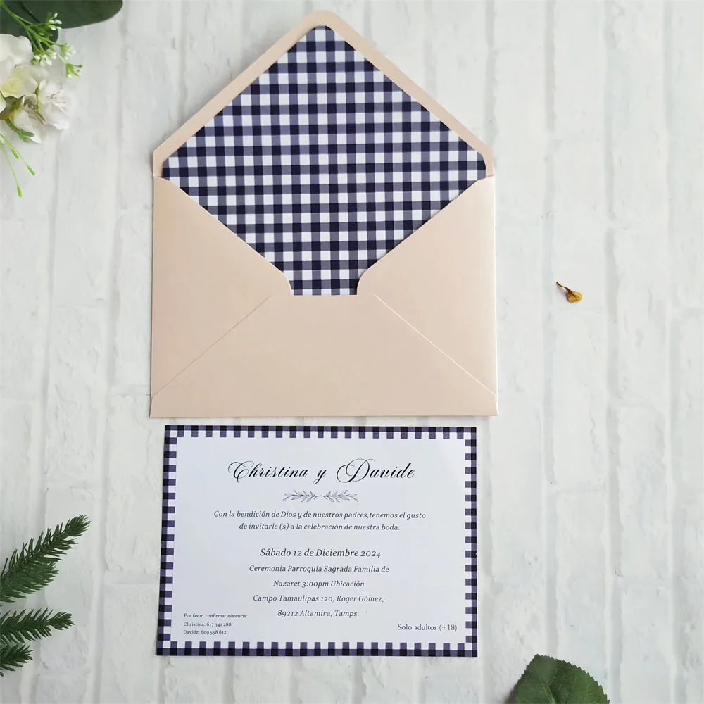 

Customized Invitation Card With Envelope Blue Wedding Invitation Set 50 Sets Per Lot