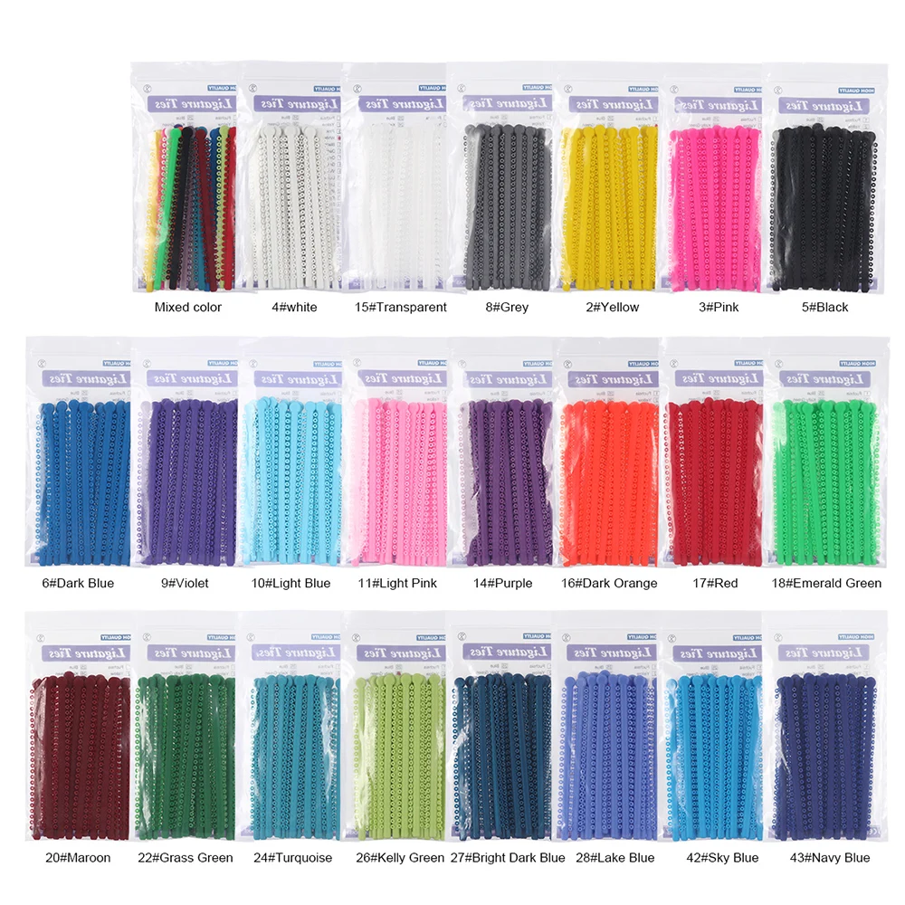1000 teile/paket AZDENT Dental Kieferorthopädische Elastische Ligatur Krawatten Bands Ligation Ring 23 Farben Zahnmedizin Liefert – Detail 1