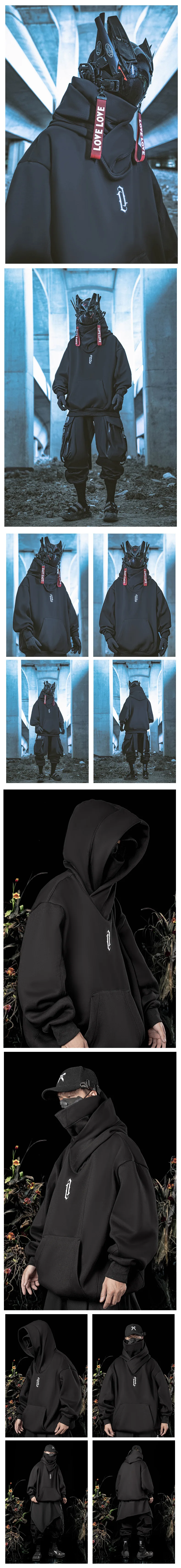 HKSH Heavy Industry Spring Autumn Men's Tide Stacked Collar Sweatshirt Hooded Hoodies Loose Casual Solid Color Punk Coats HK0797