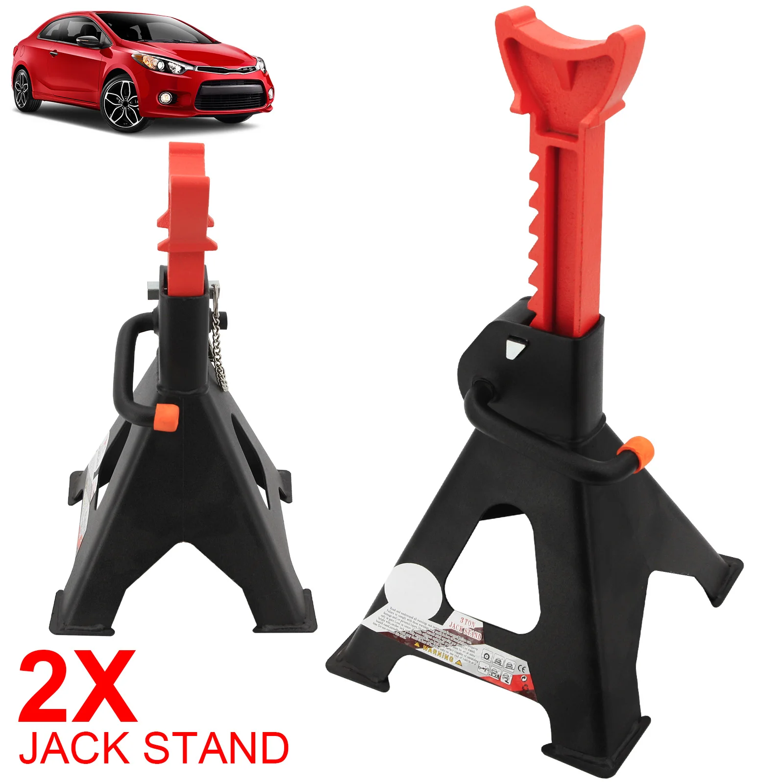 

Safety Standards 3 Ton 6000 lb Capacity Steel Jack Stands Double Locking Support for Cars SUV ATV Lifting Machine