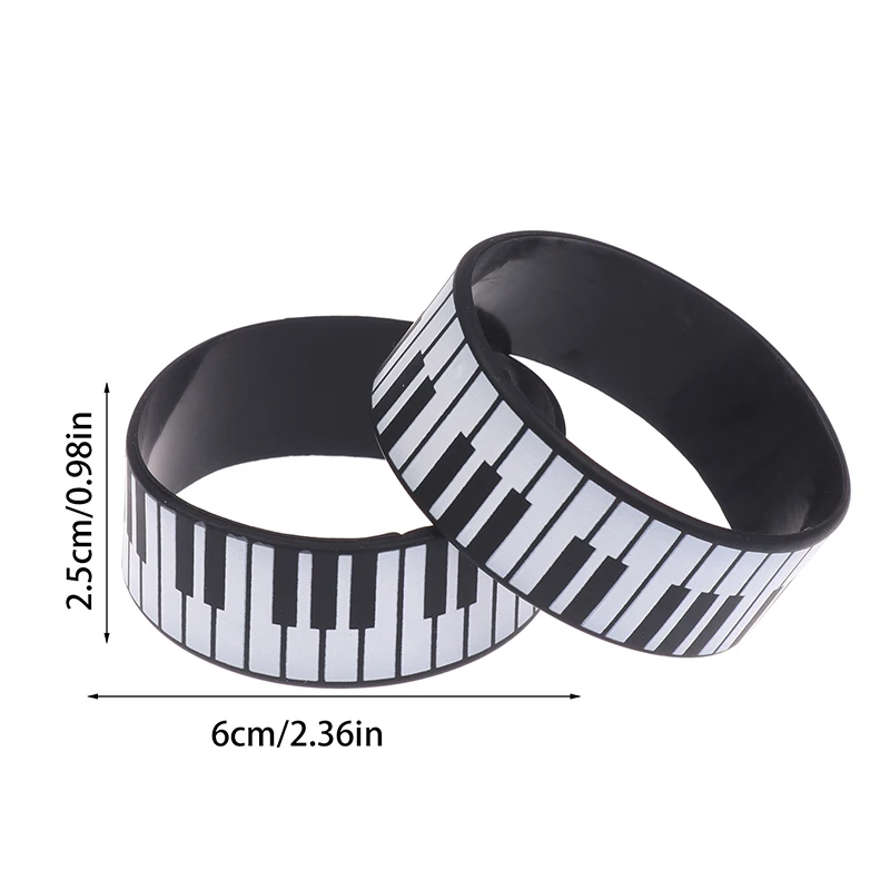 1pcs Fashion Piano Keyboard Silicone Bracelets Perfect For Music Lovers And Festivals, Suitable For All Seasons