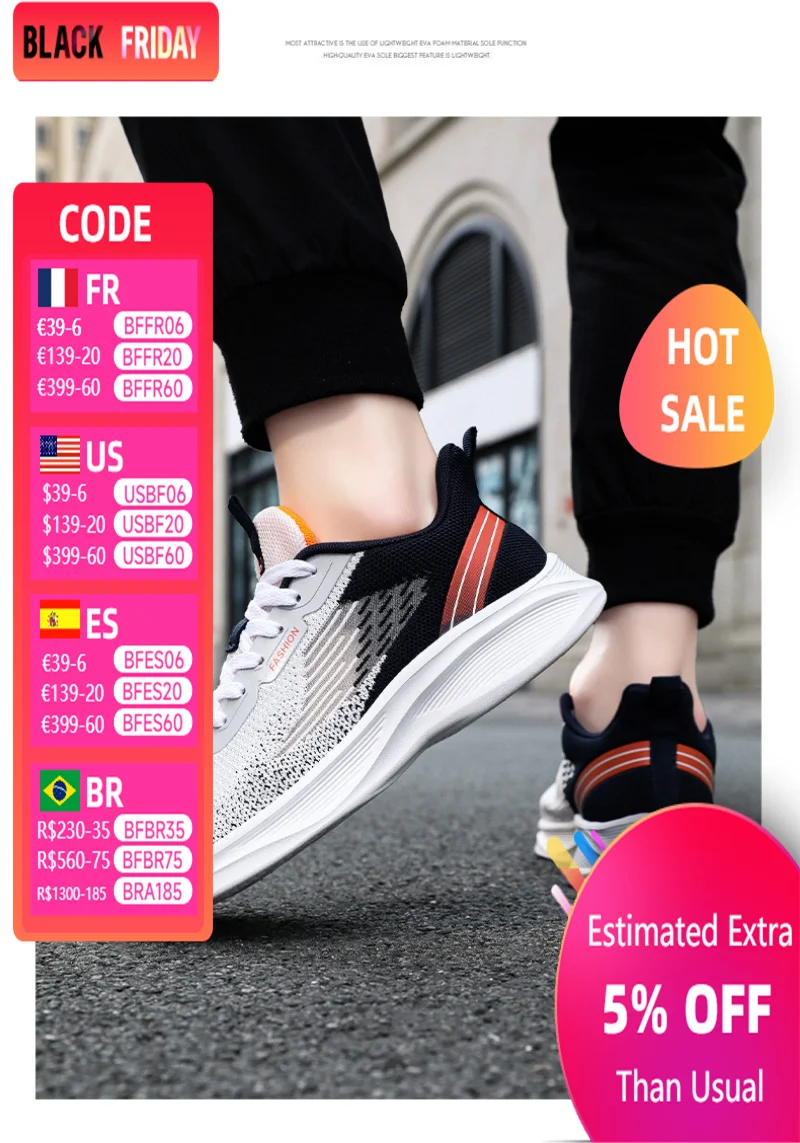 2024 new fashion summer breathable men\'s sneakers lace-up air cushion running shoes Light casual shoes