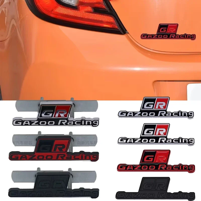 Metal Car Body GR Sport Gazoo Racing Decals Grille Badge  for Yaris Hilux Rav4 Supra Camry CHR Trunk Emblems Stickers For Toyota