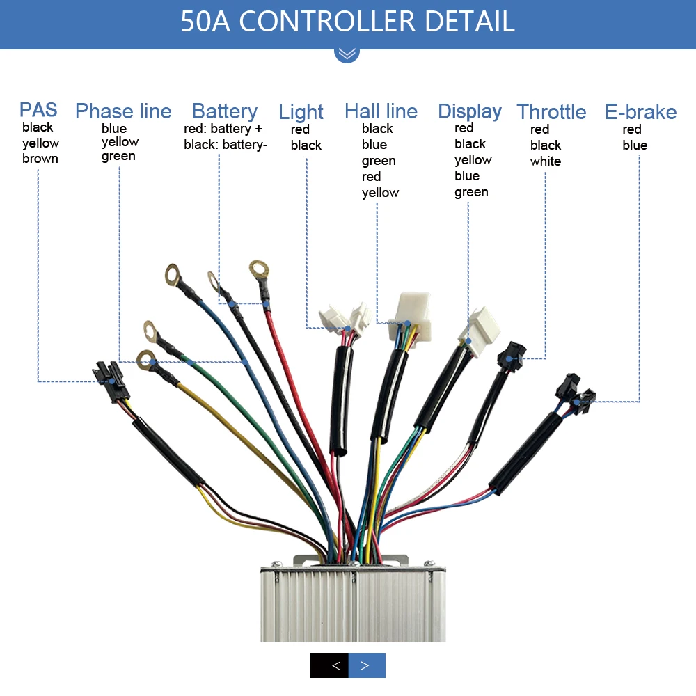 KUNTENG 50A Controller 3000W Ebike Squarewave/Sinewave KT Controller For Electric Bicycle Scooter E-bike Controller Accessies