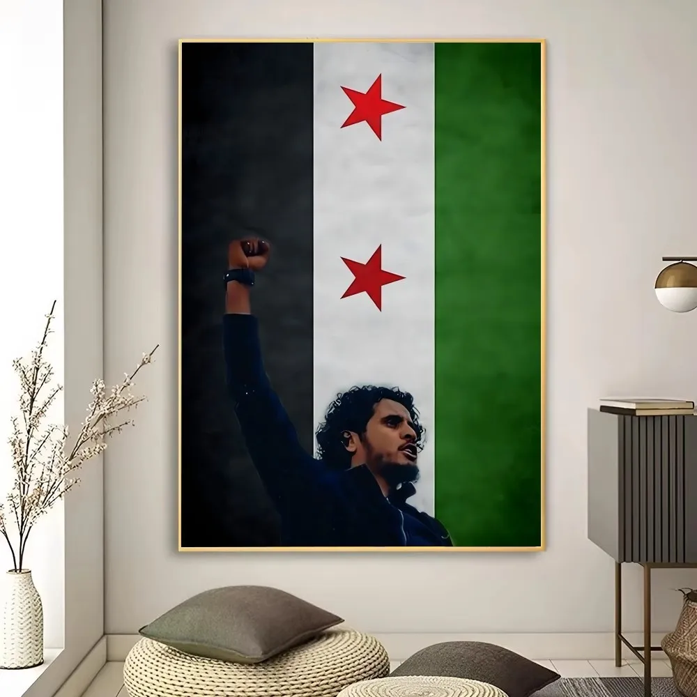 Syrian Revolution Flag Poster Fancy Wall Sticker for Living Room Bar Vintage Decorative Painting Middle Bedroom